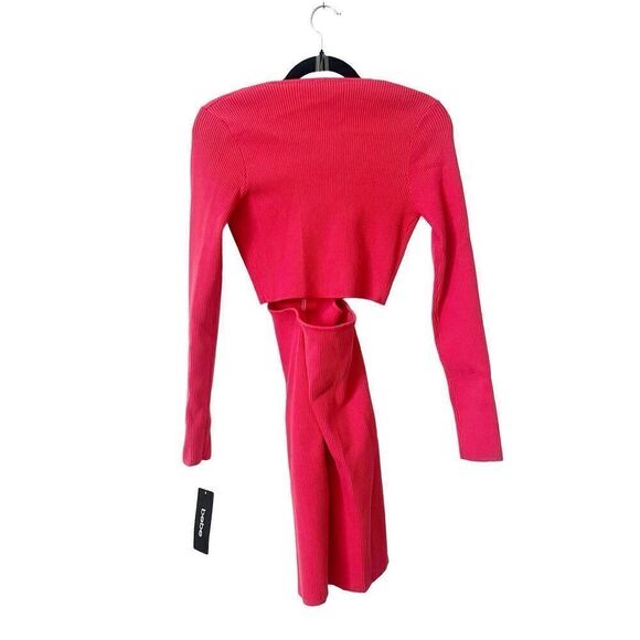 Bebe Porcelain Rose Cutout Ribbed Bodycon‎ Midi Dress - Picture 4 of 7